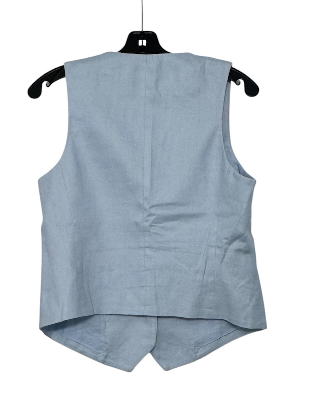 Mango Pale Blue Linen Wide-Leg Pants with Matching Vest - Picture 6 of 8